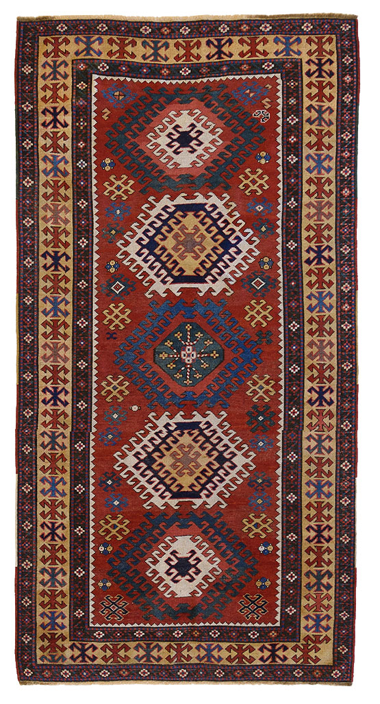 Tappeto Kazak caucasico antico cm129 x 249